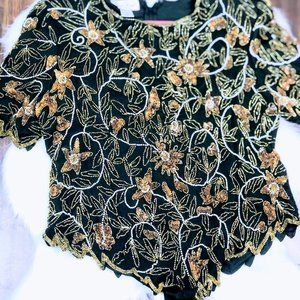 Vintage Laurence Kazar Beaded top